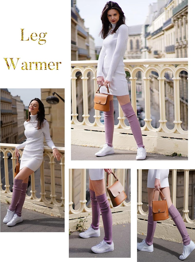 v28 Women’s Neon Knit Leg Warmer for 80s Party Dance Sports Yoga - Image 3